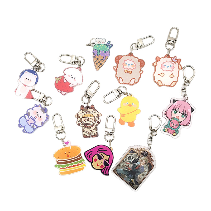 Sublimation Clear Acrylic Keychains Custom Acrylic Keychain  Anime Figure Wholesale