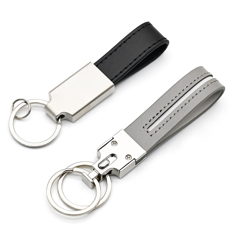 Metallic Leather Keychain