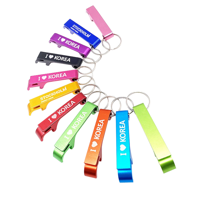 Custom Beer Bottle Openers Keychain Aluminum Bottle Can Opener Keyring