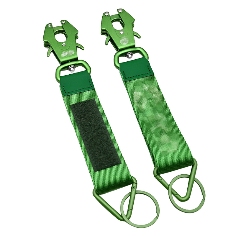 Custom Jacquard Keychain Wrist Strap Short Lanyard Keychain Frog Clip