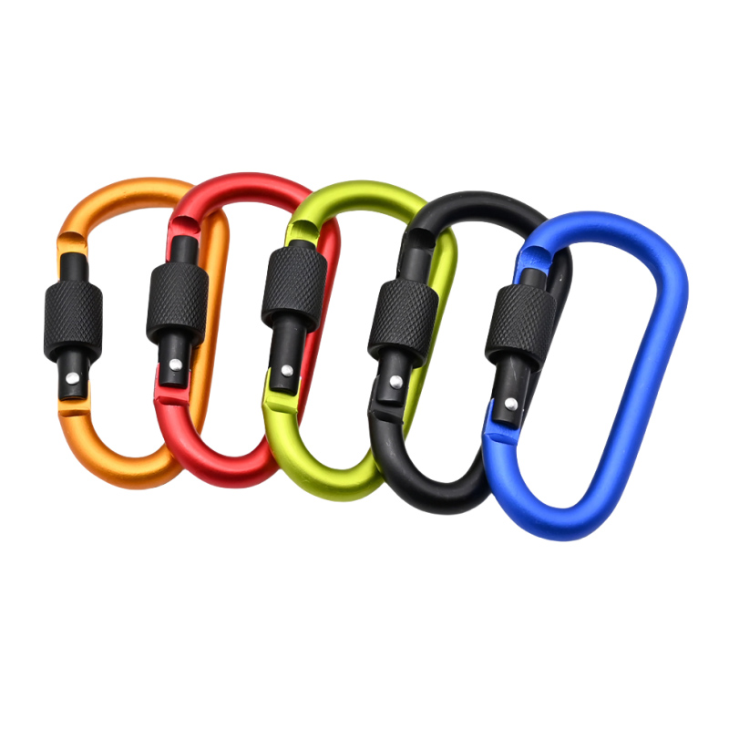 Clip Carabiner Locking Clasp D Shape Locking Carabiner Keychain Hooks