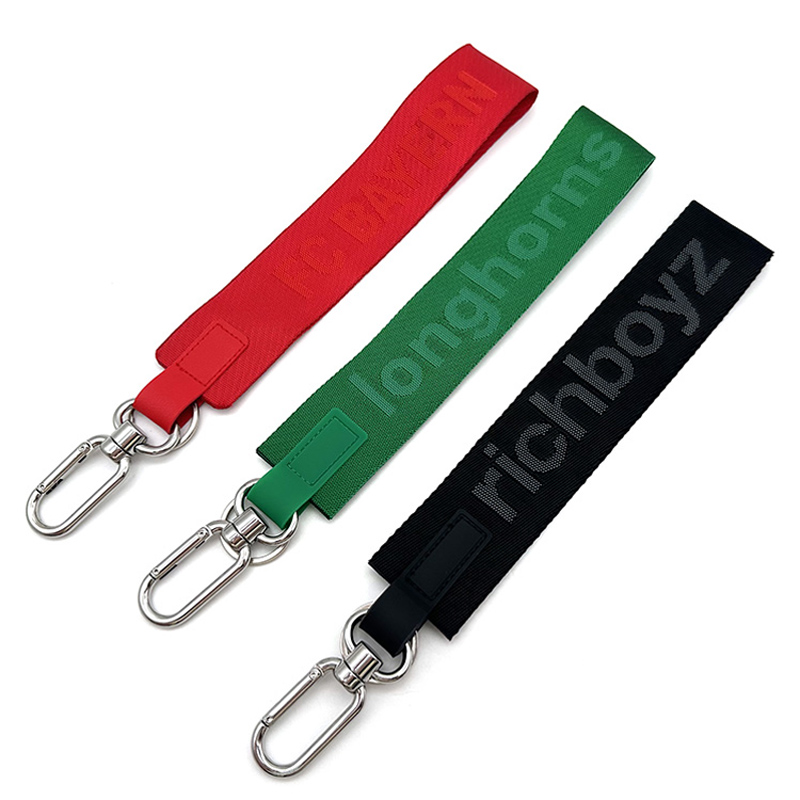 Nylon Woven Jacquard Wrist Strap Lanyard Keychain Bag Hanging Ornaments