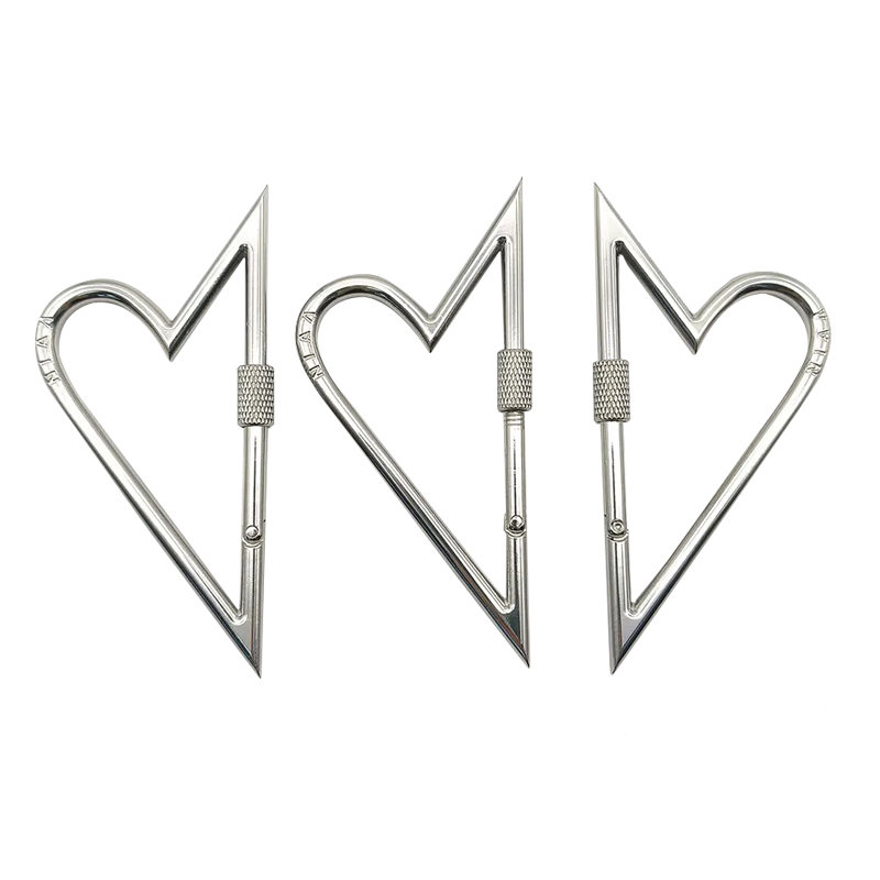 Locking Heart Lock Carabiner Heart Shaped Snap Hook Carabiner Clip