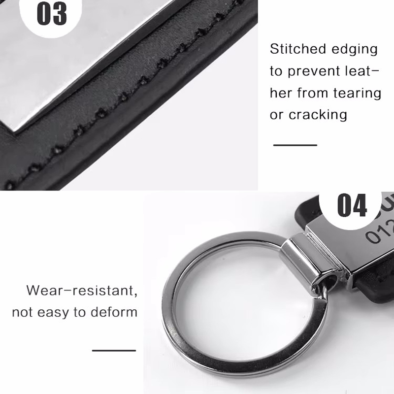 Leather and Metal Keyring