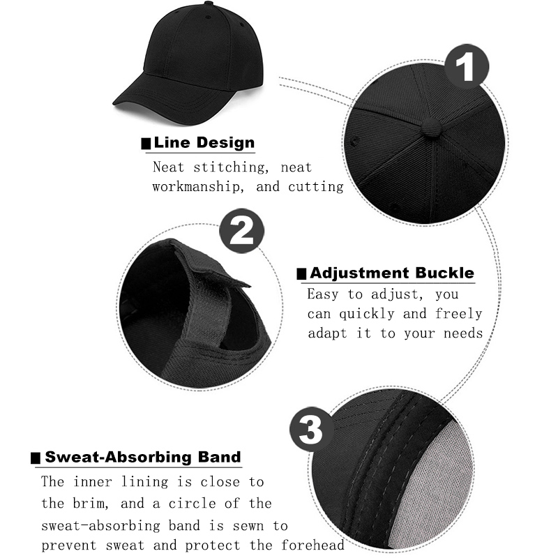 Plain Black Baseball Caps